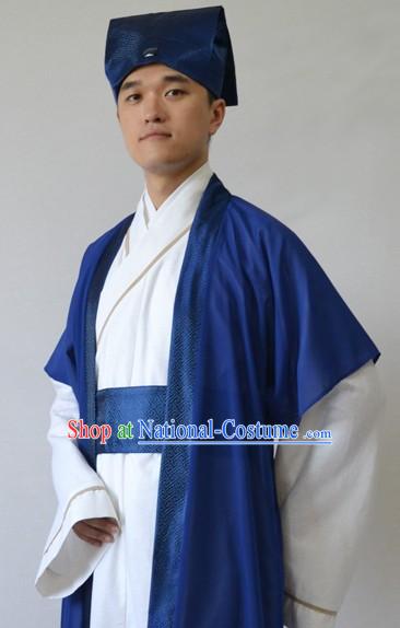 Ancient Chinese Husband Clothing and Hat for Men