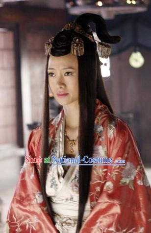 Ancient Chinese Princess Handmade Wig and Headpiece for Women