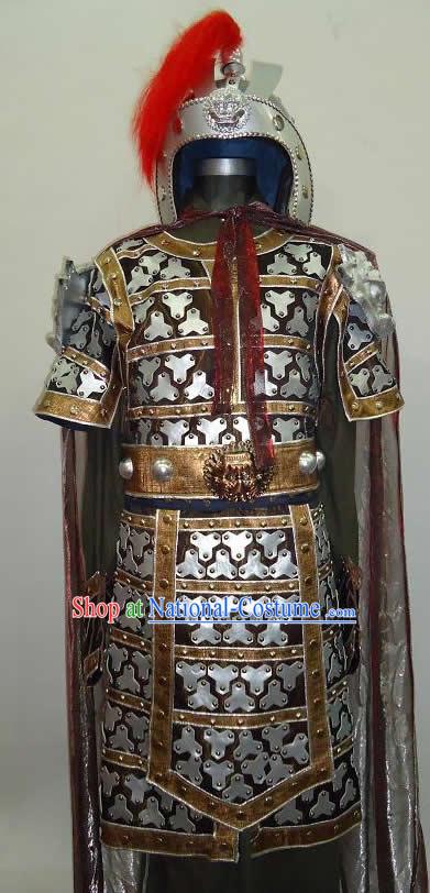 Ancient Chinese General Yue Fei Armor Costumes and Helmet for Men