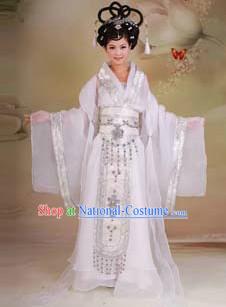 Ancient Chinese Lady in White Costumes for Women