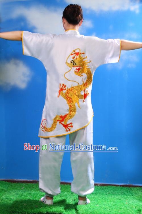 Traditional Chinese Embroidered Dragon Kung Fu Uniform for Women