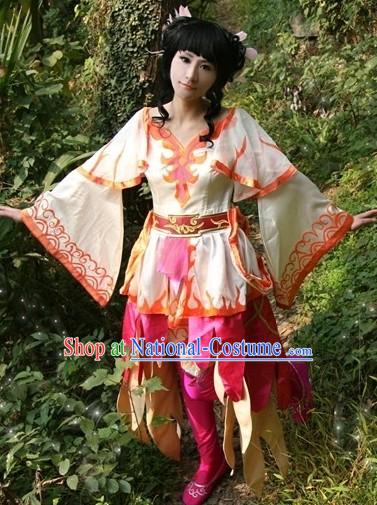 Ancient Chinese Swords Woman Costumes and Wig