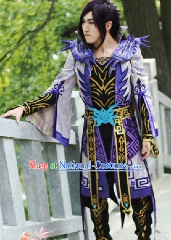 Ancient Chinese Fairy SD Kung Fu Costume and Headpiece for Men