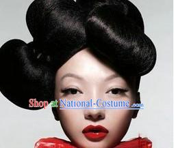 Chinese Classical Black Wig Set for Women