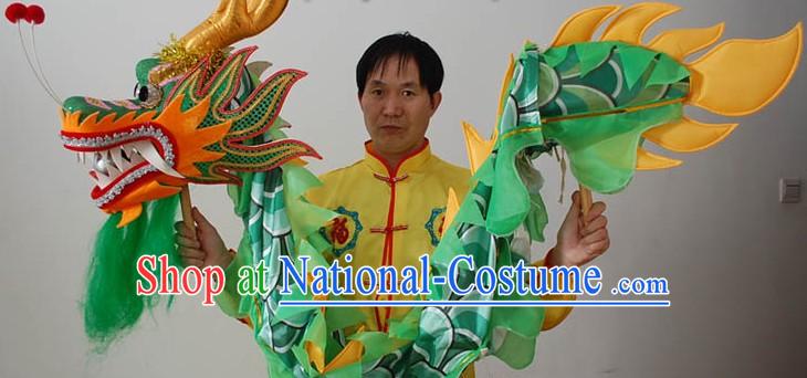 One Person Holding Classic Green Dragon Dance Props