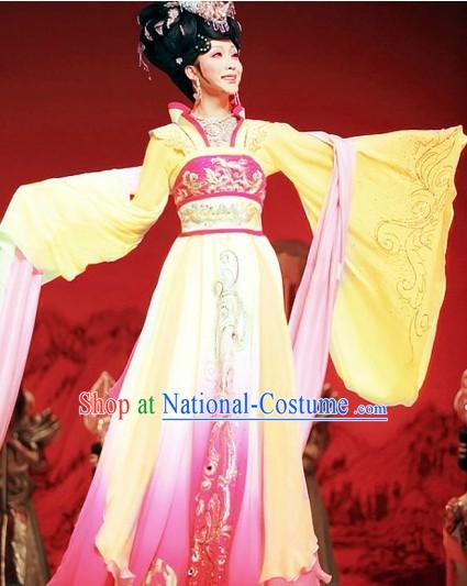 Ancient Chinese Tang Dynasty Palace Yang Guifei Costumes and Headpiece