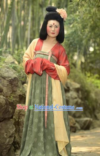 Ancient Chinese Tang Dynasty Lady Clothing Complete Set for Women