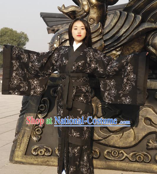 Ancient Chinese Black Hanfu Female Clothing