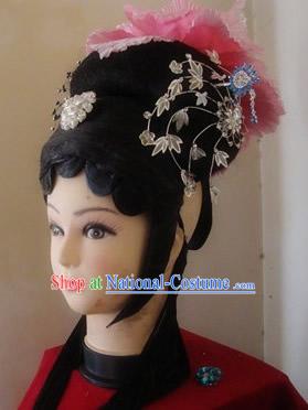 Traditional Chinese Dramatic Long Black Braids and Hair Accessories