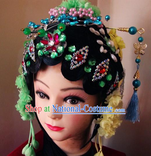 Traditional Chinese Dramatic Wig and Headpiece Set