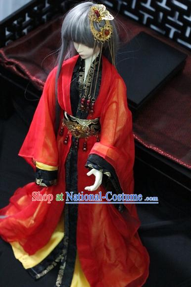 Ancient Chinese Red Wedding Dress for Men