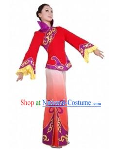 Chinese Han Ethnic Handkerchief Dancing Costume for Women