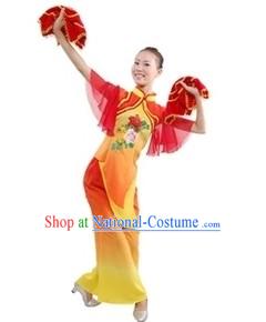 Chinese Han Ethnic Fan Dancing Costume for Women