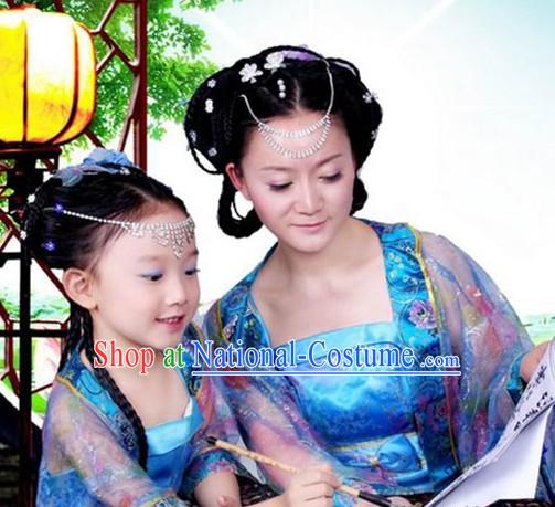 Ancient Chinese Tang Daughter and Mother Clothes Two Sets