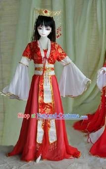 Chinese Royal Red Costumes and Crown