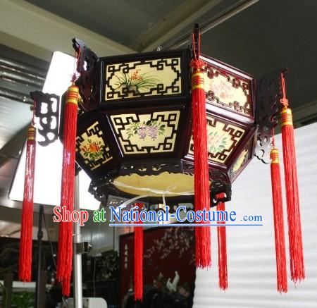 Chinese Classic Wooden Landscape Palace Lantern