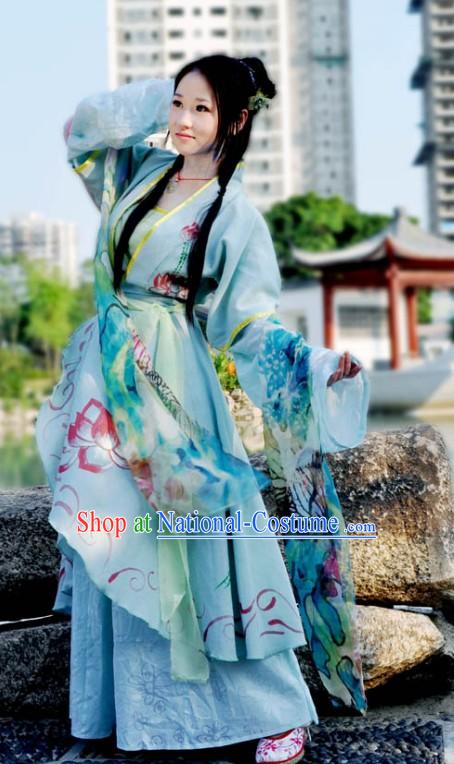 Ancient Chinese Lotus Fairy Lady Costumes