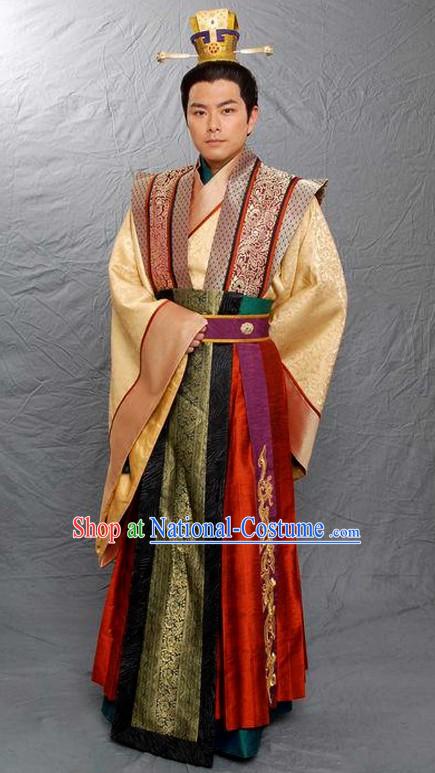 Ancient Chinese Prince Clothing and Coronet Complete Set