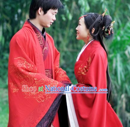 Ancient Chinese Wedding Dresses 2 Sets for Men and Women