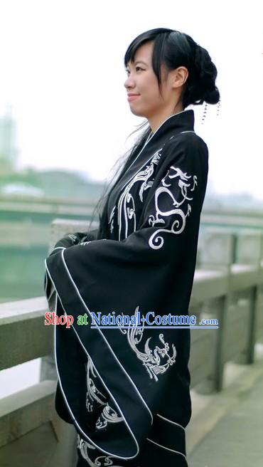 Traditional Chinese Hanfu Black Clothing for Both Men and Women