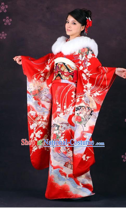 Traditional Japanese Formal Female Kimono 16 Pieces Set