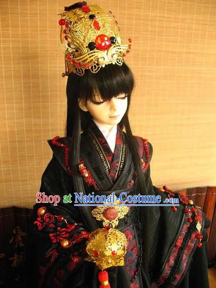 Ancient Chinese Palace Prince Costume and Headpiece