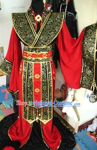 Ancient Chinese Palace Emperor Costume and Headpiece