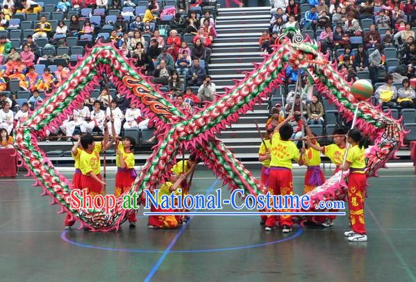 Top Chinese Competition and Parade Luminous Dragon Dance Costumes Complete Set for Children