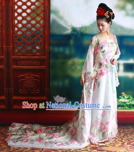 Tang Dynasty Palace Lady Costumes and Headpiece