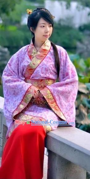 Ancient Chinese Han Dynasty Women Clothing Complete Set