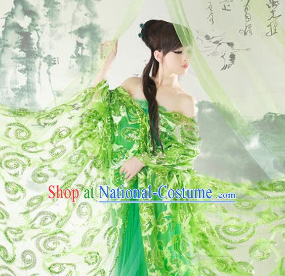 Ancient Chinese Green Beauty Clothing Complete Set