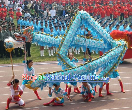 Lightweight and Shinning Chinese Handmade Net Dragon Dance Costume Complete Set