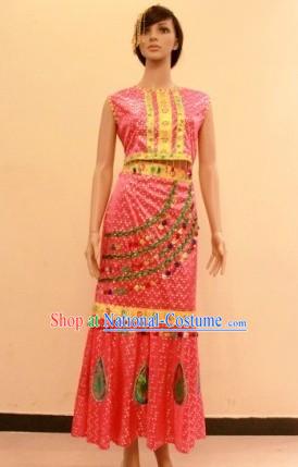 Traditional Dai Minority Ethnic Dance Costume for Women