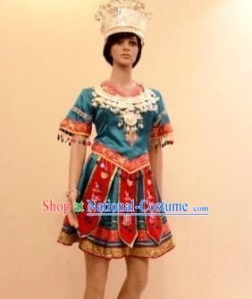 Traditional Chinese Miao Zu Dance Costume for Women