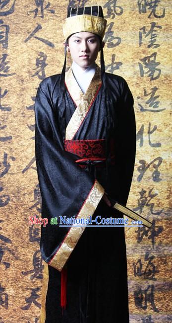 Traditional Chinese Hanfu Clothing and Hat for Men