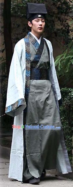 Ancient Chinese Young Men Costume and Hat