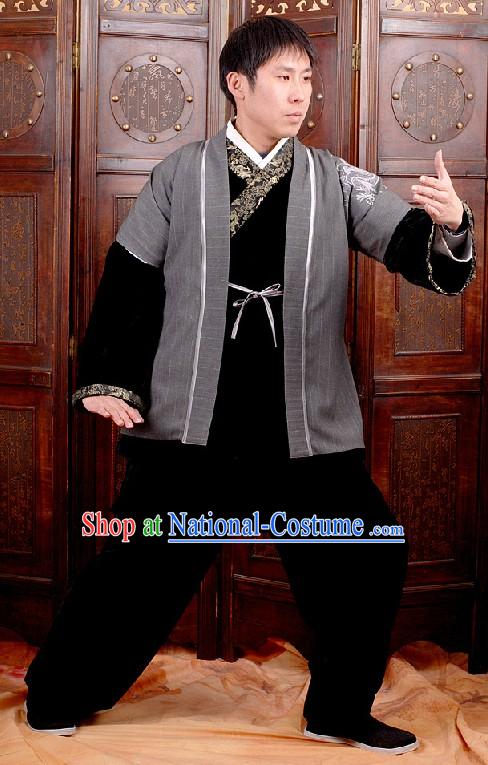 Traditional Kung Fu Embroidered Dragon Uniform for Men