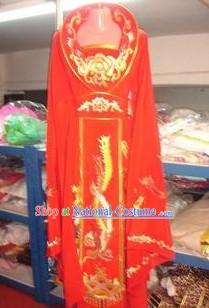 Ancient Red High Collar Embroidered Phoeix Empress Costumes