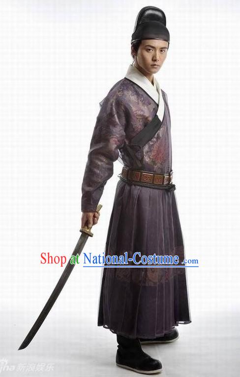 Ancient Chinese Palace Guard Costumes and Hat for Men