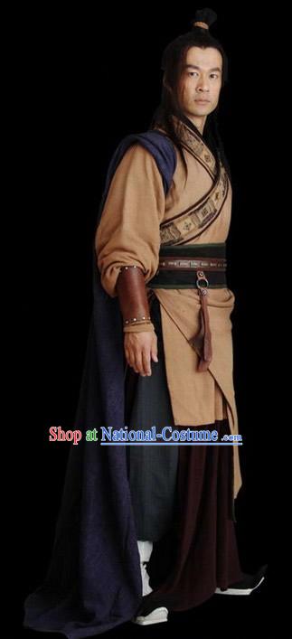 Ancient Chinese Qin Dynsaty Period Xiang Yu Hero Costumes Complete Set for Men