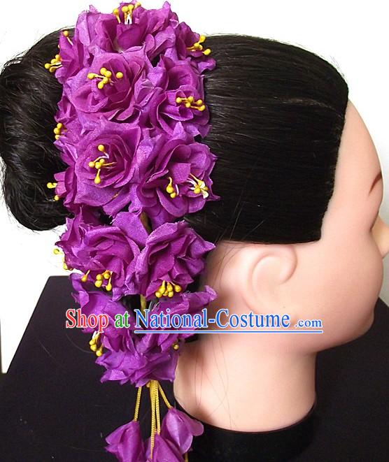 Traditional Thailand Purple Flower Hair Accessories