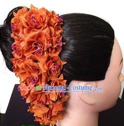 Traditional Thailand Brown Flower Hair Accessories