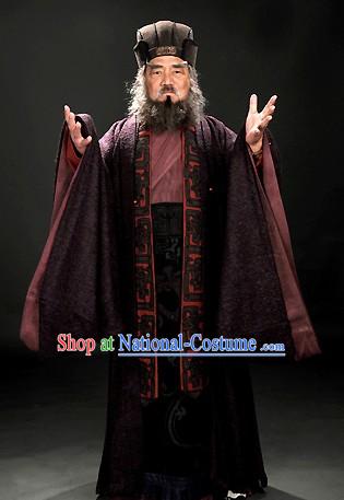 Three Kingdoms Dong Zhuo Costumes and Hair Accessories Complete Set