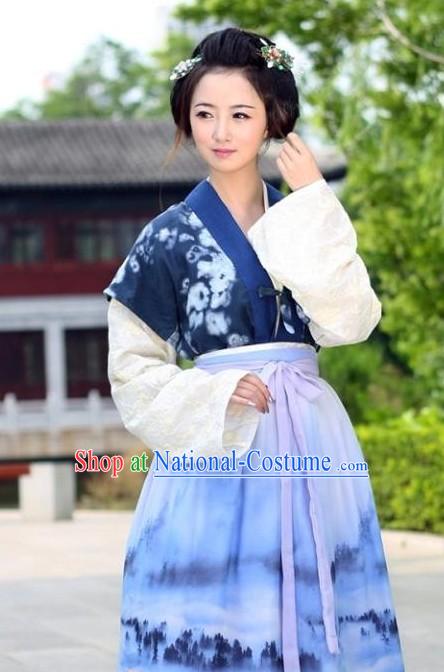 Ancient Chinese Ban Bi Ru Qun Han Clothes Complete Set for Women