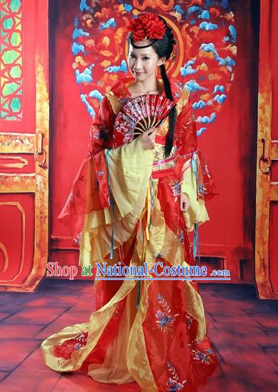 Ancient Chinese High-ranked Imperial Concubine Costume and Hair Accessories