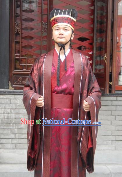 Ancient Chinese Male Hanfu Clothing and Hat for Men