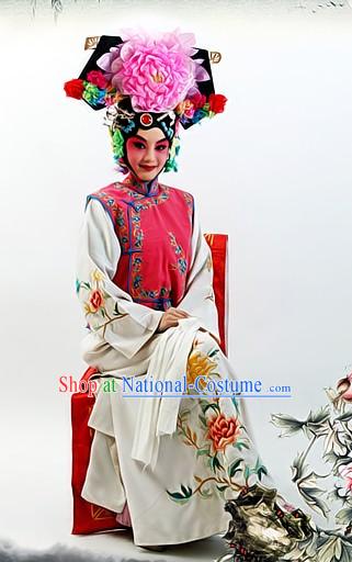 Chinese Beijing Opera Princess Costumes and Headpiece Complete Set