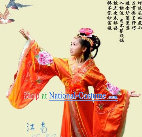 Ancient Chinese Imperial Princess Costumes and Hair Accessories for Children