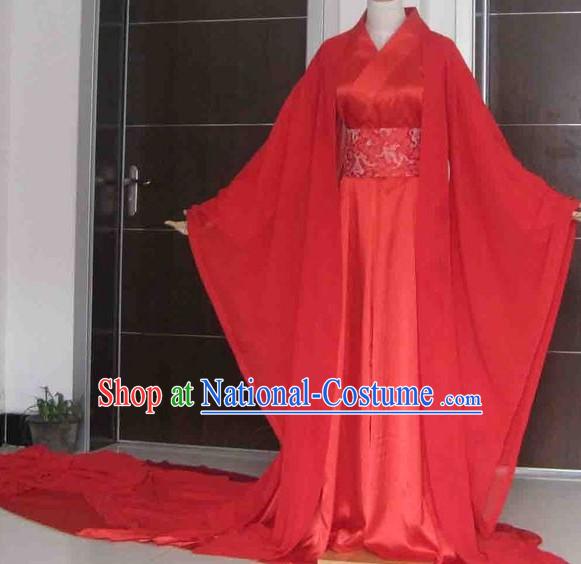 Five Meters Long Tail Red Wedding Clothing for Women