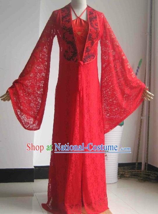 Chinese Classical Red Peony Wedding Dress for Brides